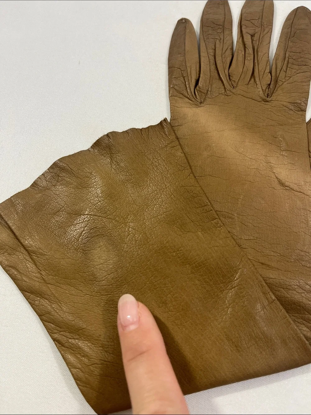 Lionel Le Grand VTG Long Leather Women's Gloves - Brown